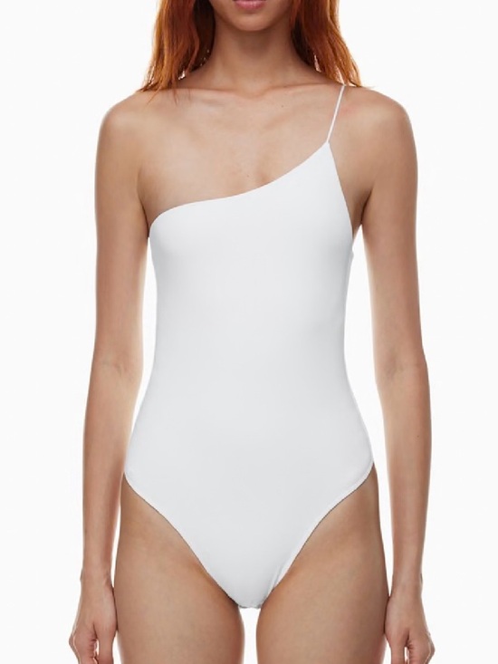 Babaton Tops - BABATON ARITIZIA Contour One Shoulder Cami Bodysuit Top White M Minimal Chic
